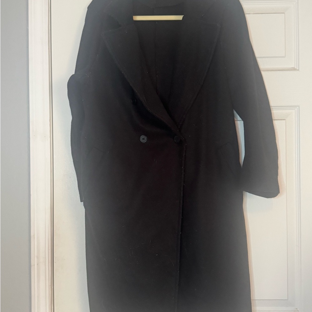 SHEIN Elegant Black Trench Coat